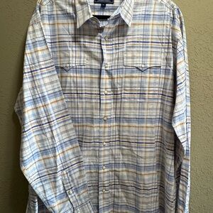 Panhandle Slim Blue and Tan Checkered Shirt